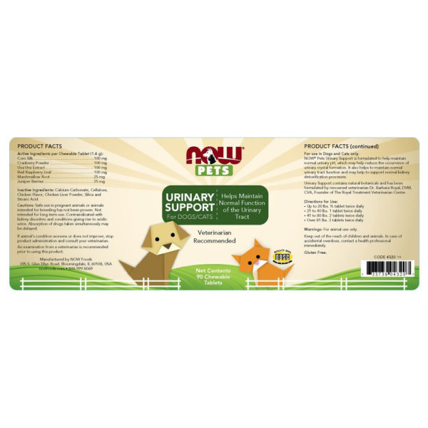 NOW Pets Urinary Support Cranberry Dogs/Cats 90 Chews