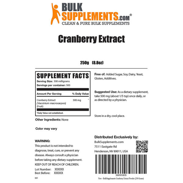 BulkSupplements Cranberry Extract 3.5 oz. - 55 lbs.