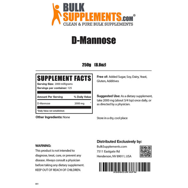 BulkSupplements D-Mannose Pure Powder 3.5 oz - 55 lbs