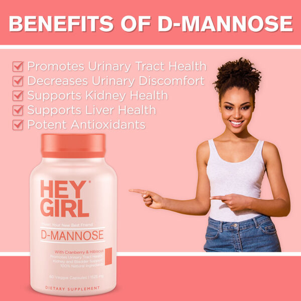 HEY GIRL D-Mannose Cranberry & Hibiscus 60 Capsules