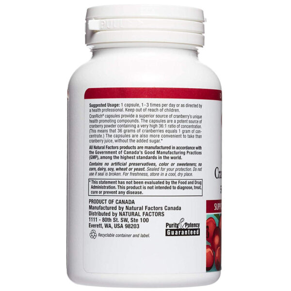 Natural Factors CranRich Cranberry 90-180 Capsules