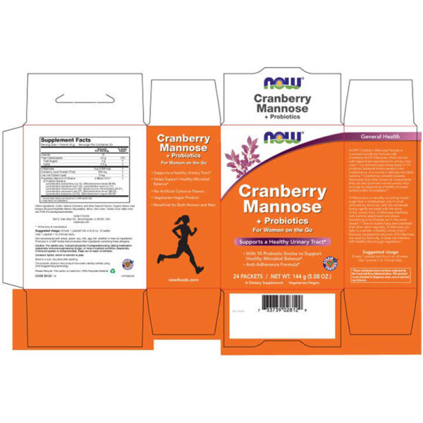 NOW Foods Cranberry Mannose Probiotics Powder 24 Packs
