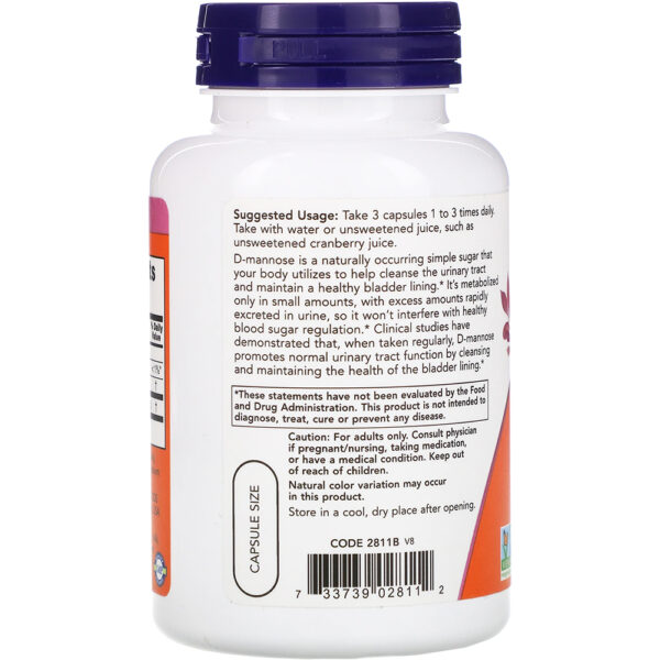 NOW Foods D-Mannose Powder Capsules 120-240 Veg Caps