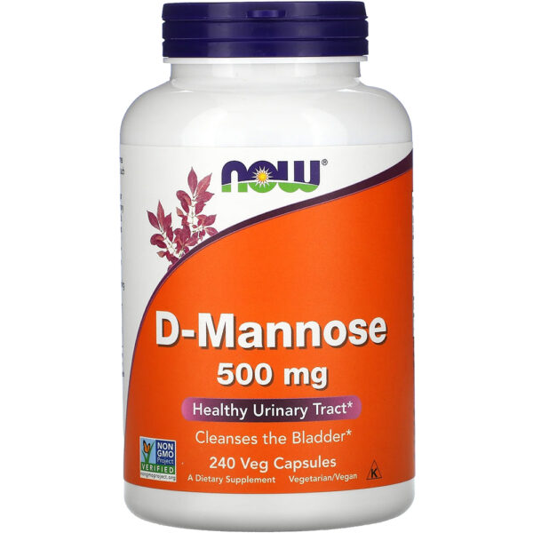 NOW Foods D-Mannose Powder Capsules 120-240 Veg Caps