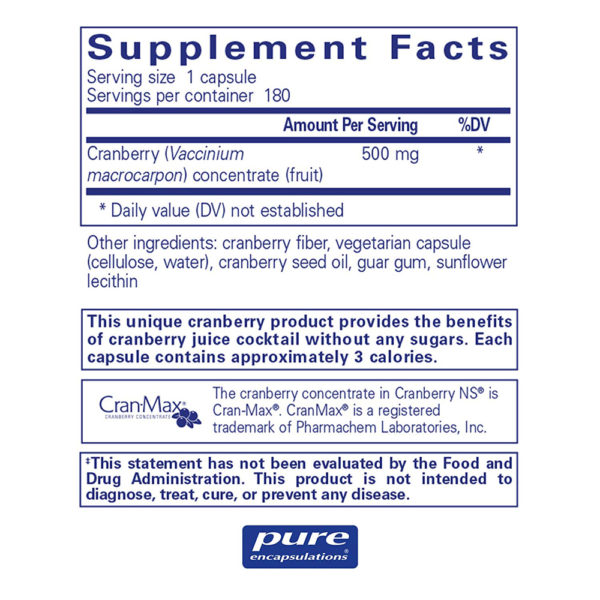 Pure Encapsulations Cranberry NS 90-180 Veg Capsules