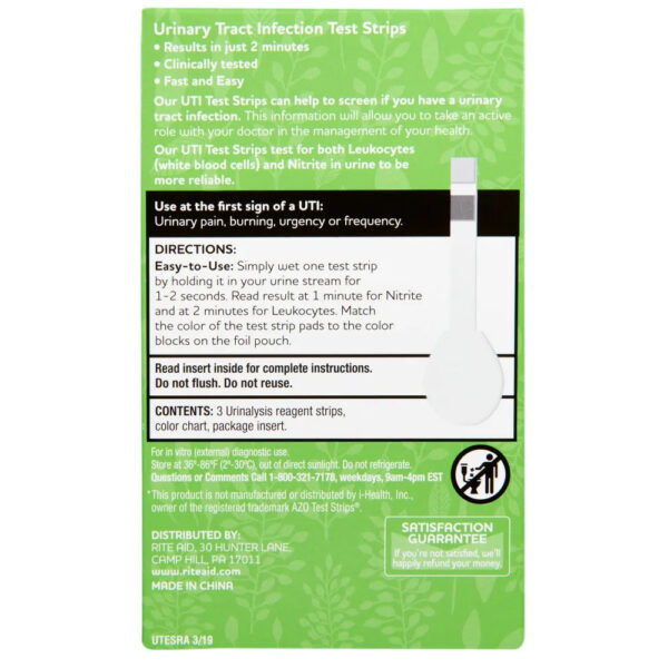 Rite Aid Urinary Tract Infection Test 3 Test Strips