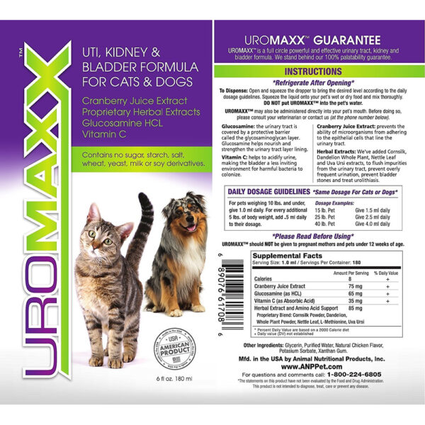 UroMAXX UTI Kidney & Bladder Formula Cats & Dogs 6 oz.